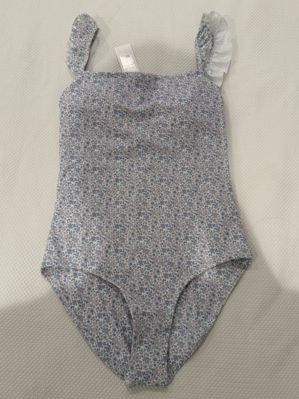 NWT Minnow Swim Blue Floral Ruffle One Piece